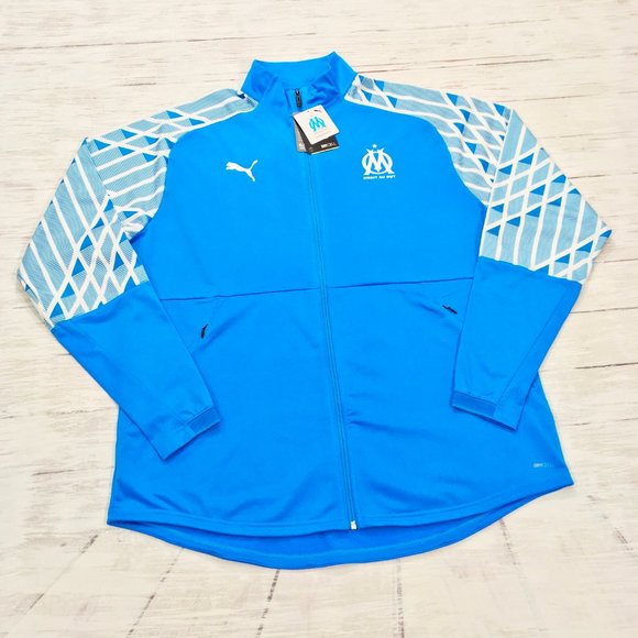 Puma Drycell Olympique De Marseill Stadium Fleece Full Zip Jacket - Picture 3 of 12